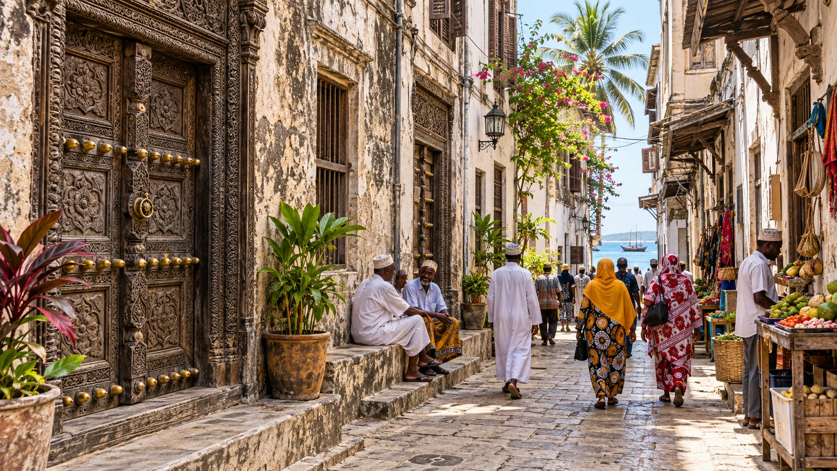 Una strada storica di Stone Town